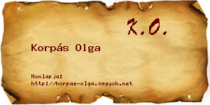 Korpás Olga névjegykártya