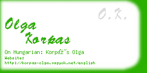 olga korpas business card